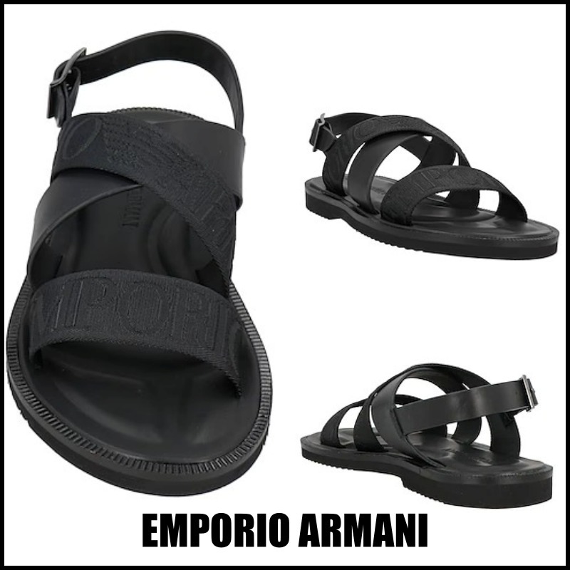【EMPORIO ARMANI】ロゴデザイン サンダル ※送関込