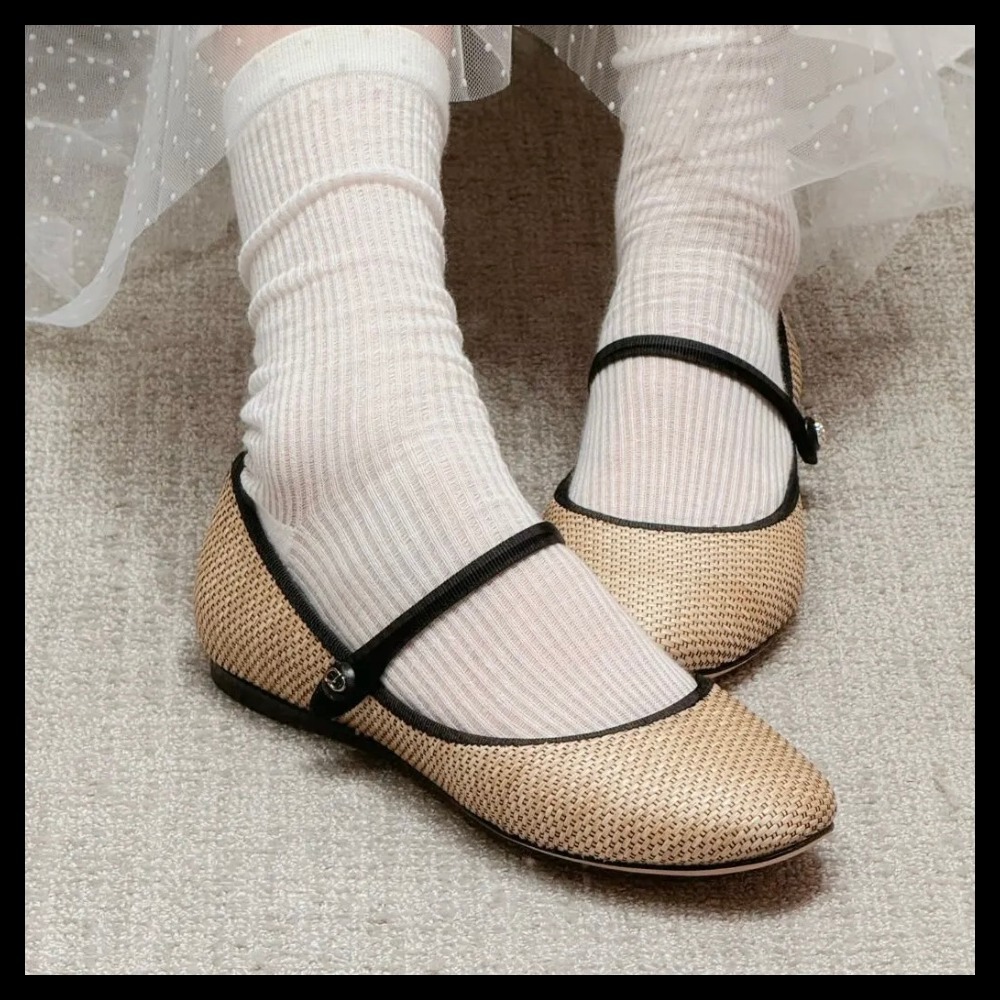 【ラフィア可愛い♪】Dior★Dior Souvenir Lovely-D バレリーナ