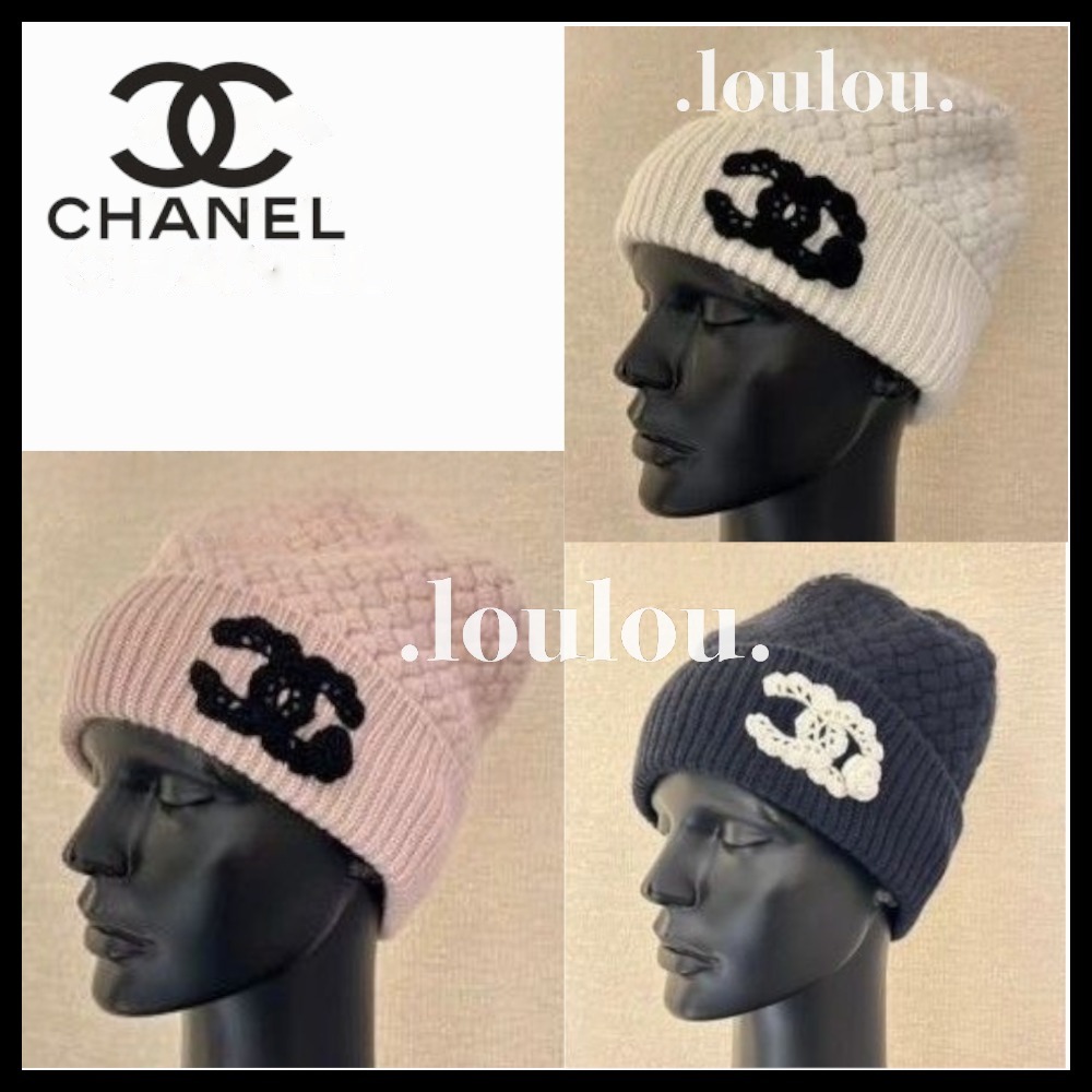 【レースのCCマークが特別☆3色】CHANEL ニット帽