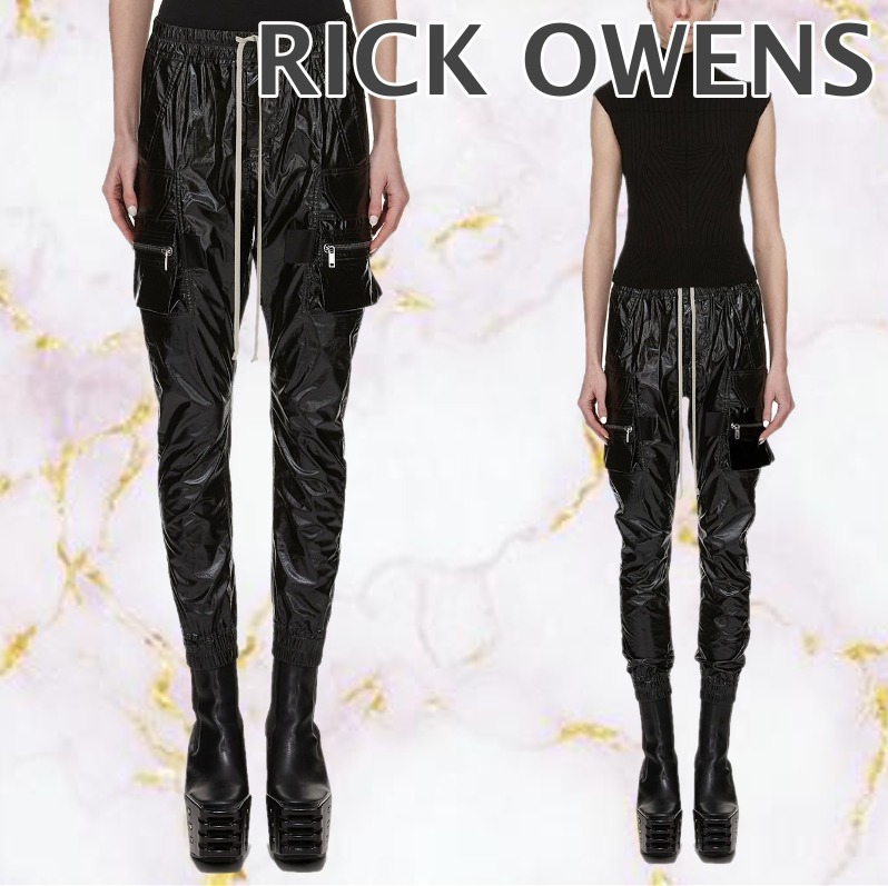 【RICK OWENS】ブラック マストドン カーゴトラックパンツ