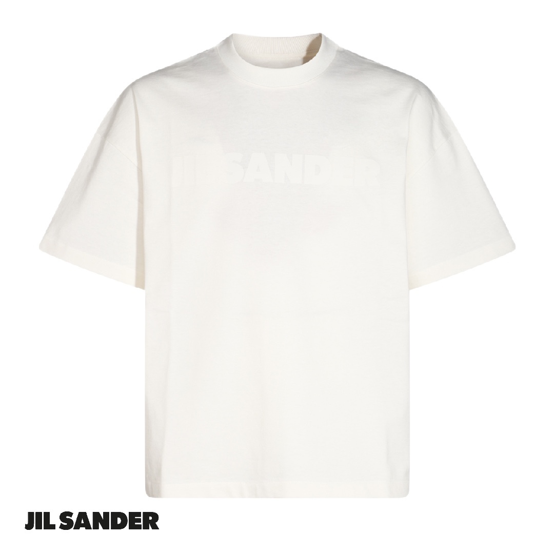 ジルサンダー メンズ Tシャツ ロゴ入り 白