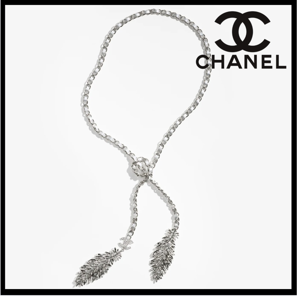 【美しい♪】CHANEL ネックレス カーフスキン & ストラス