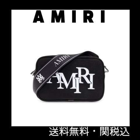 【関税送料込】AMIRI ロゴ刺繍 スタッズ メッセンジャーバッグ