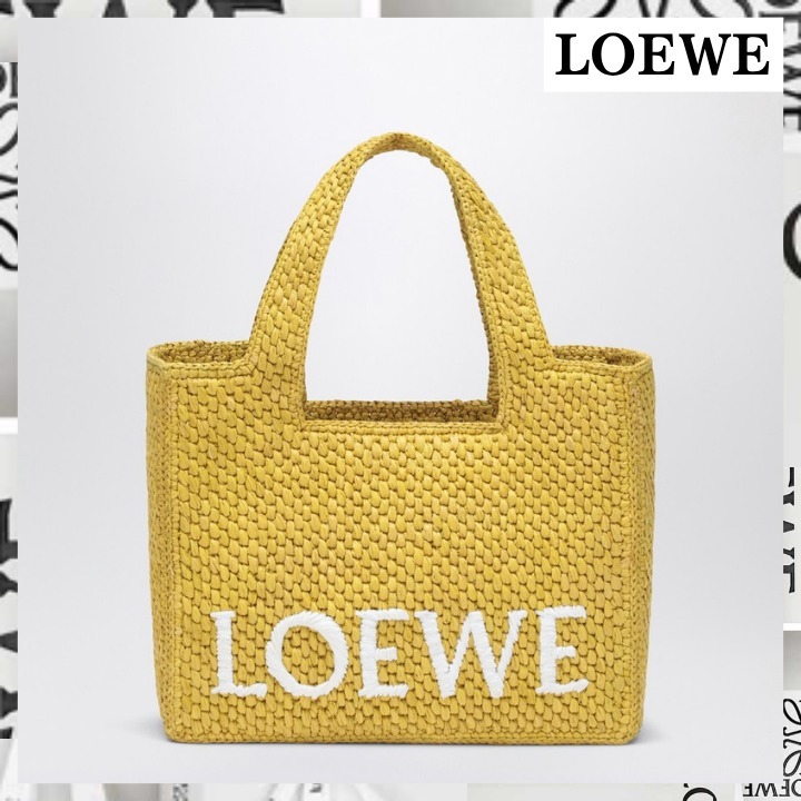 【LOEWE】★さわやか★スモール イエロー ラフィア バッグ