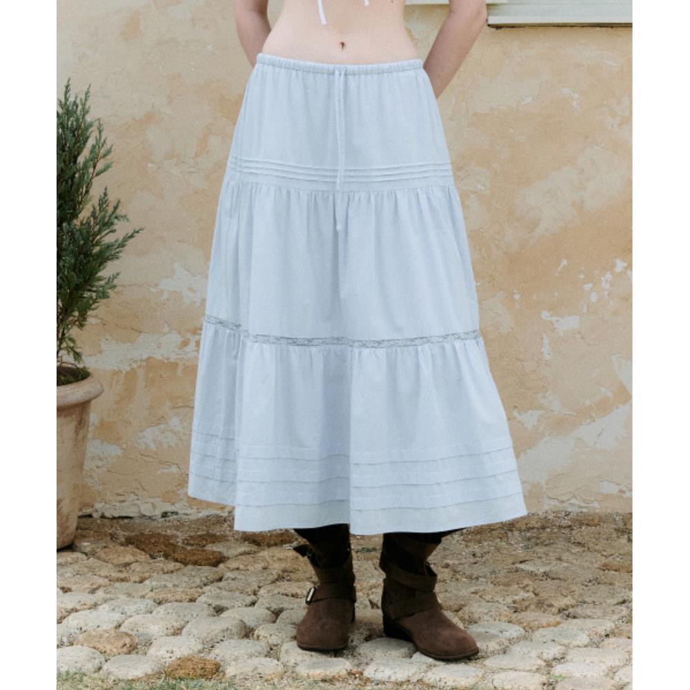 ★ rolarola★ LACE PINTUCK LONG SKIRT SKY 5008471269