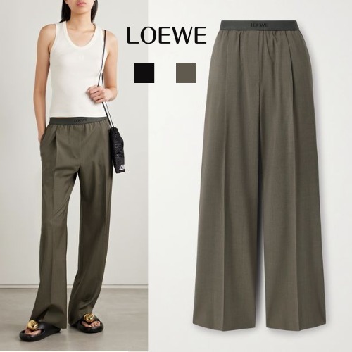 【LOEW】】 ロエベ ストレッチウエストバンド ロゴ入り パンツ