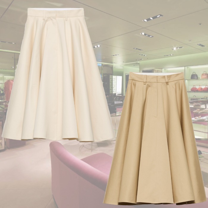 【25AW】新作 チノ ミディスカート ◆プラダ◆全2色 人気