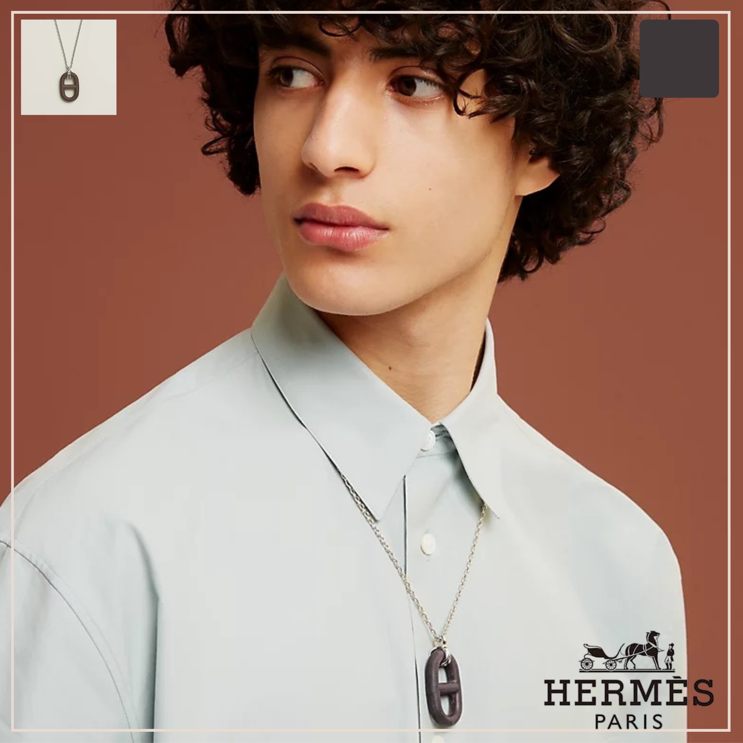 【Hermes】【大人の遊び心】Collier Chaine d'Ancre Vulcanium