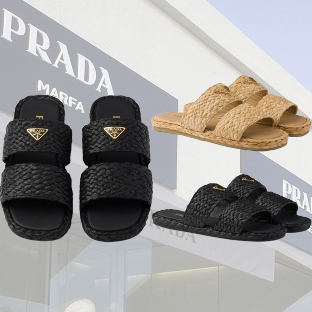 【PRADA】ラフィアスライド