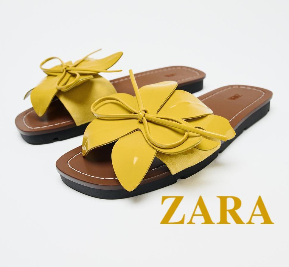 ☆ドイツ発*ZARA*新作*本革フラワーサンダル☆