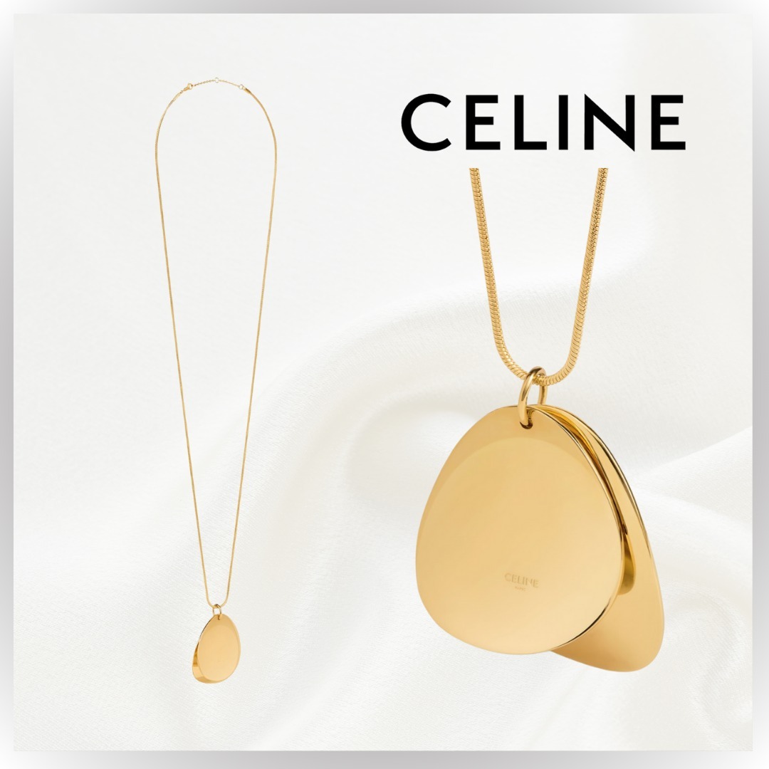 【CELINE】 トリオンフ ペタル ネックレス ゴールドフィニッシュ