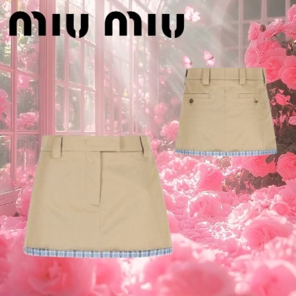 【MIUMIU】ミュウミュウ ツートン ギャバジン ミニスカート
