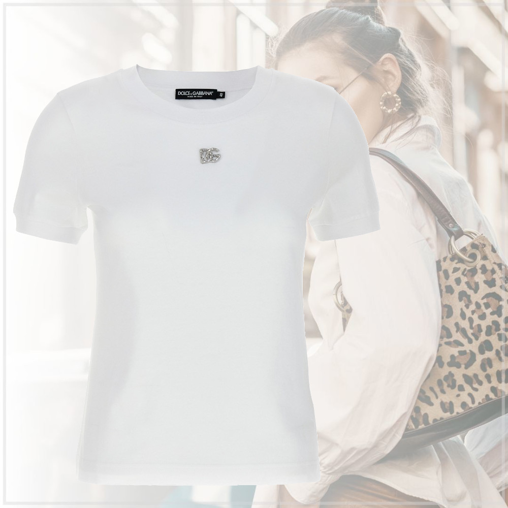 魅力【Dolce & Gabbana】コットン DGクリスタルロゴ Tシャツ