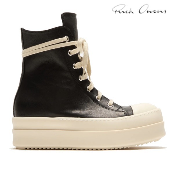 Rick Owens メガバンパーラモーンズレザースニーカー ブラック