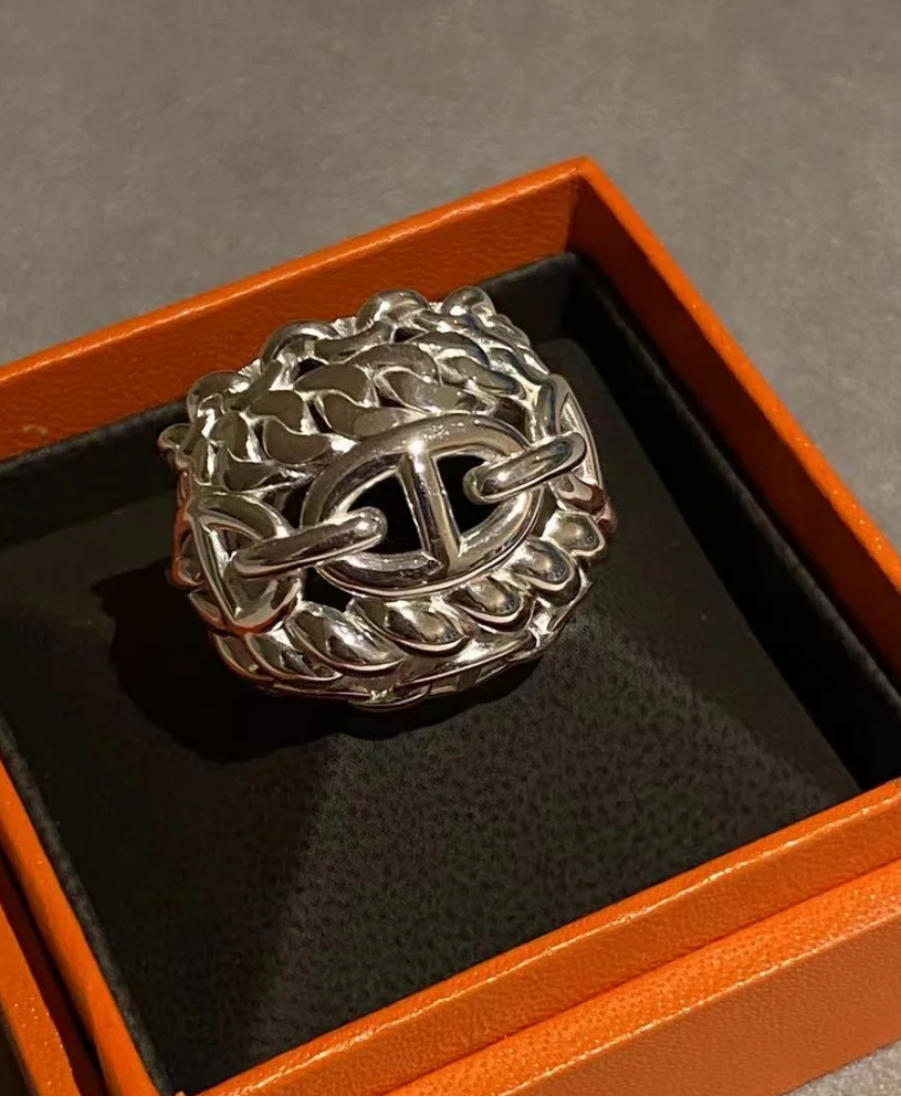 【人気☆】HERMES マルチチェーン リング《Chaine d'ancre》TGM