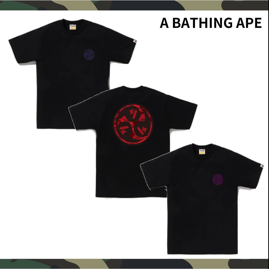 NEW★【A BATHING APE】COLOR CAMO JAPAN CULTUR MITSUDOMOE TEE