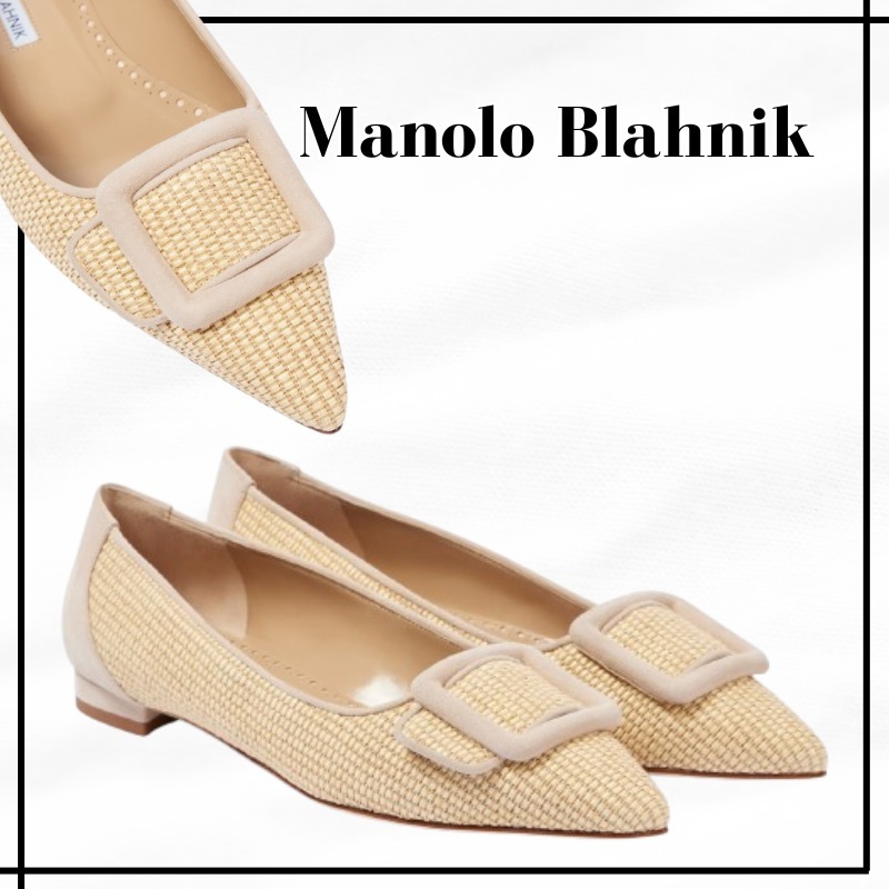 【Manolo Blahnik】ラフィア バレエフラット