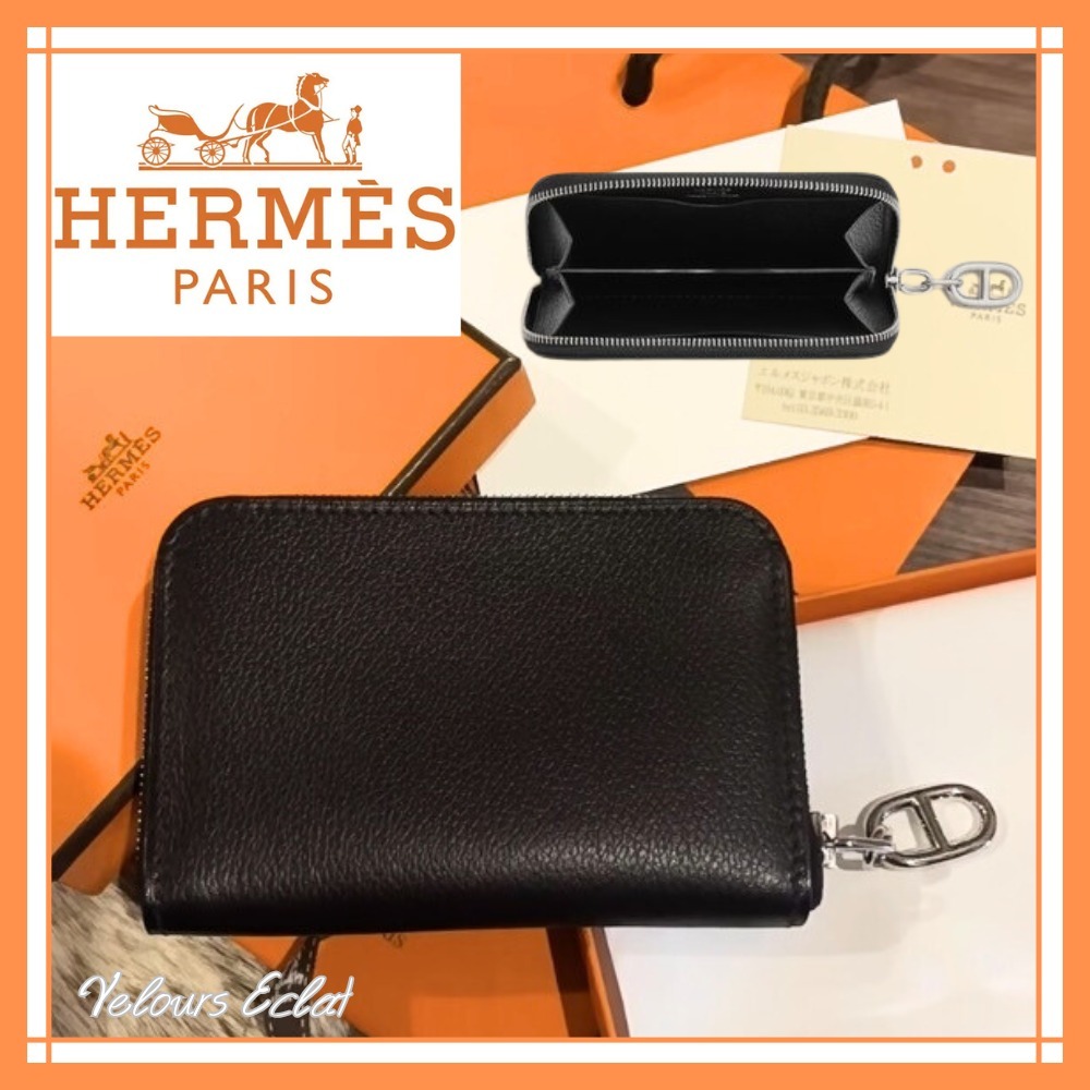 上質レザー◎【HERMES】ジップアンゴー コンパクトウォレット