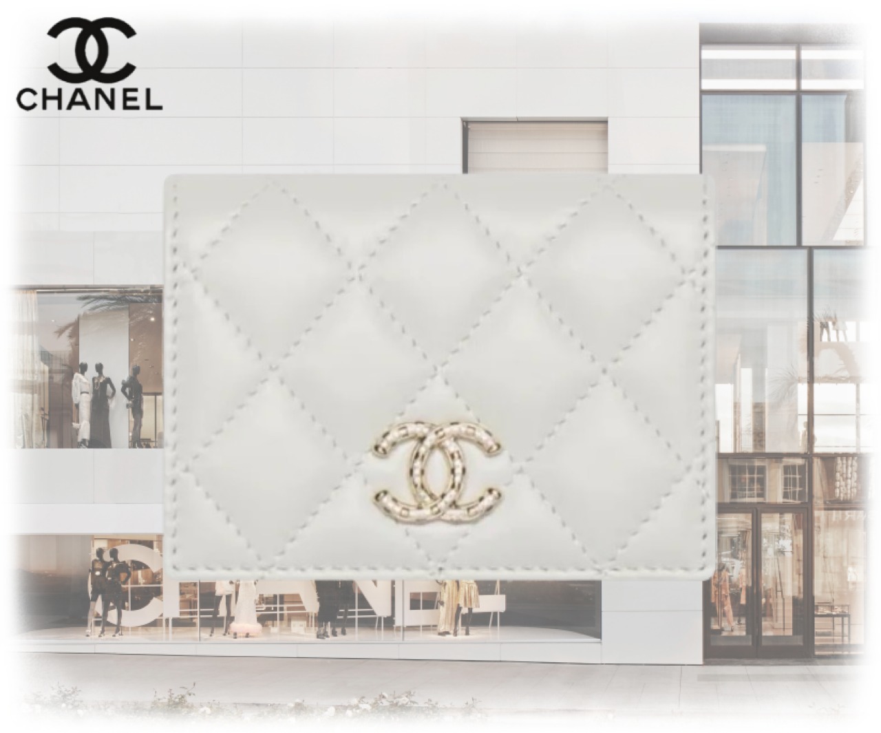 《定番♪シンプルデザイン》 CHANEL フラップカードホルダー