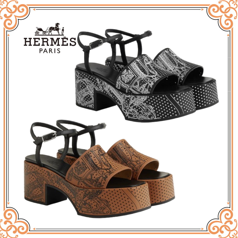 スタイリッシュな夏の装い♪【HERMES】プラットフォームサンダル