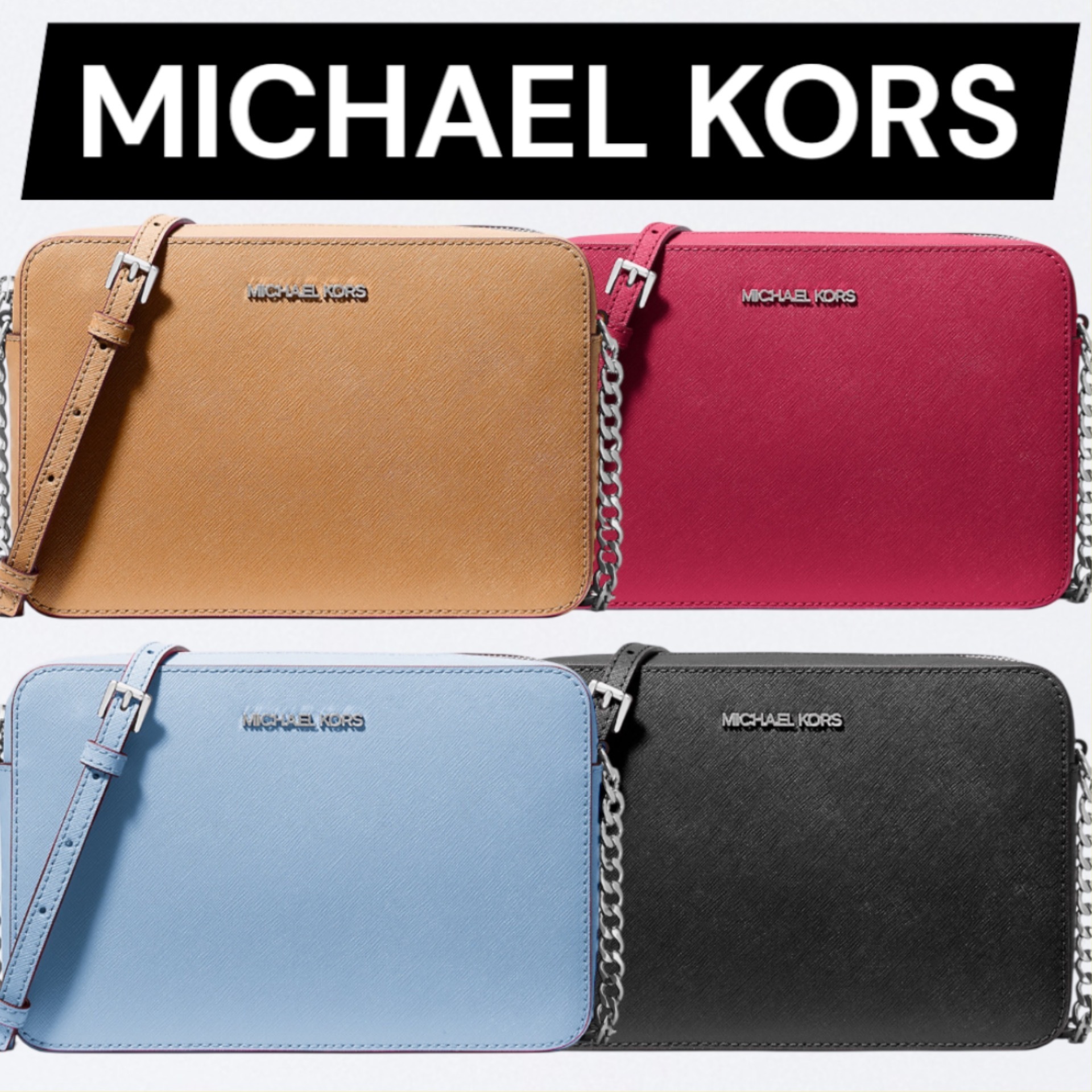 ☆海外取扱☆【Michael Kors】レザー クロスボディバッグ 4色