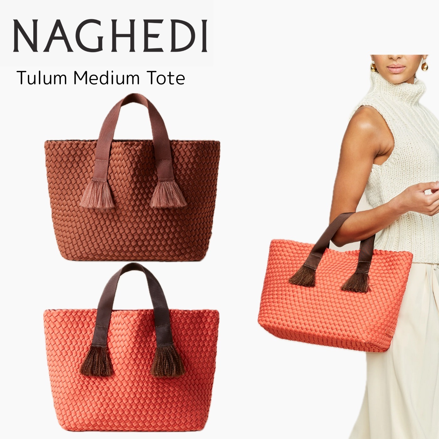 【夏の新定番】NAGHEDI トートバッグ Tulum Medium 軽量＆大容量