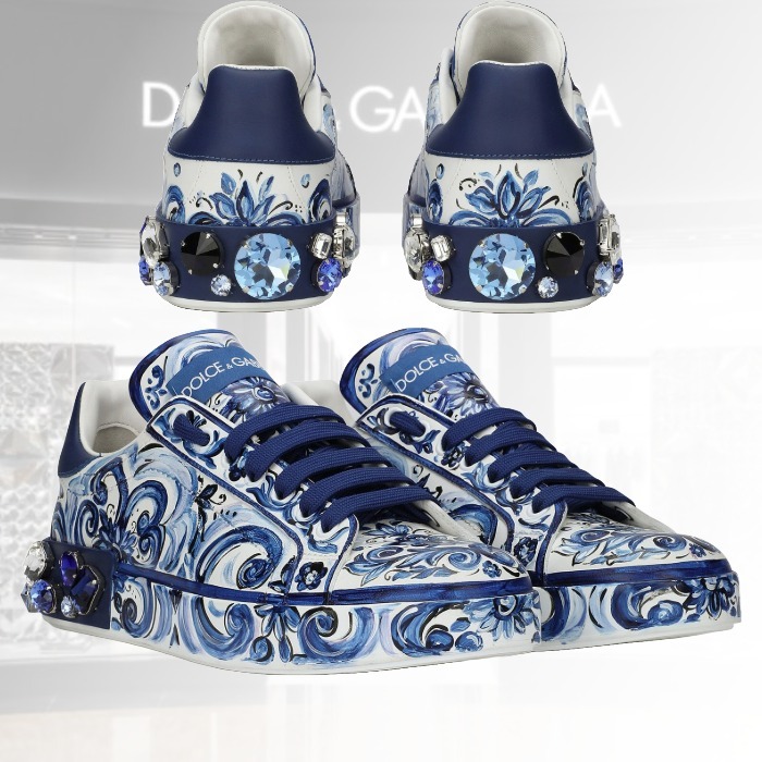 【シチリアの風】D&G ポルトフィーノマヨリカプリントスニーカー