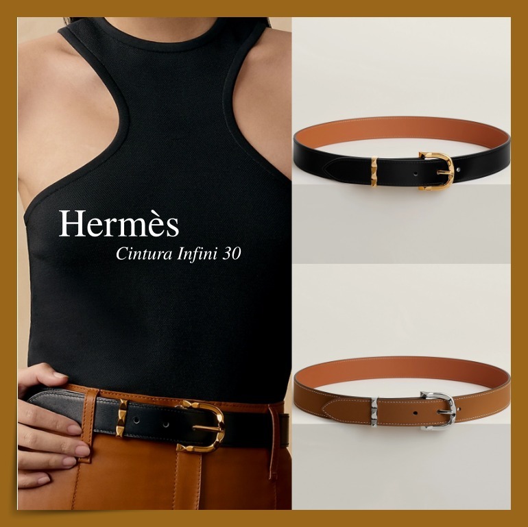 【HERMES】スタッズメタルバックルが印象的 ☆ Infini 30 ベルト