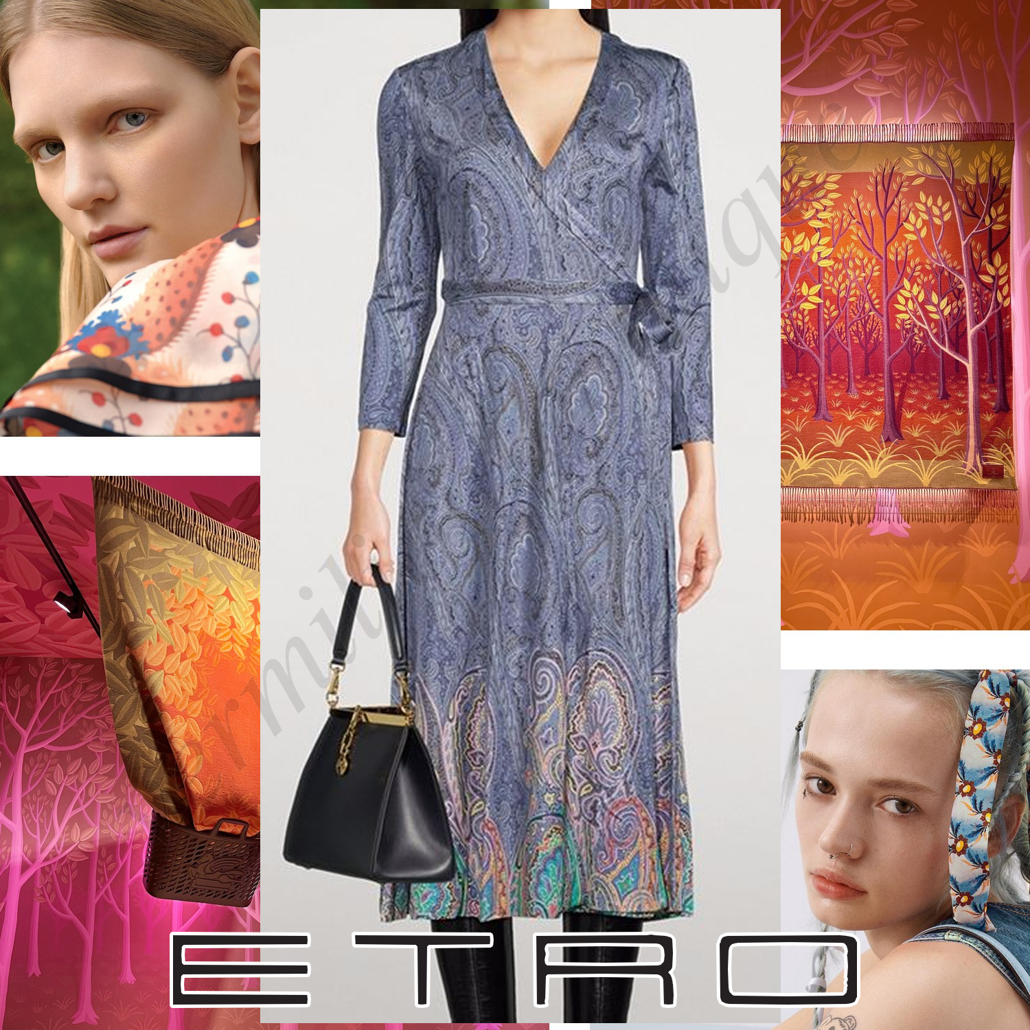ETRO ペイズリー ラップアラウンド ドレス ワンピース