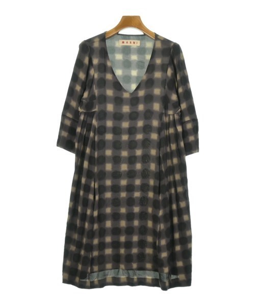 MARNI マルニ ワンピース 紫x黒xベージュ(総柄) 2108425E0100