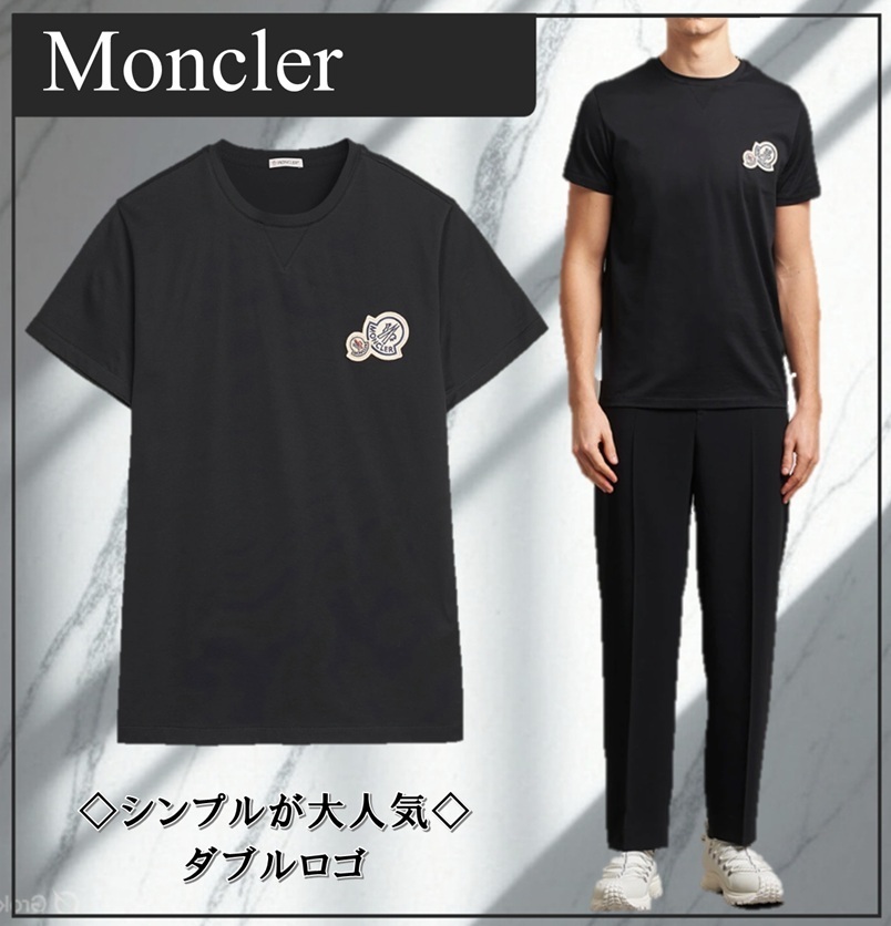 【Moncler】◇シンプルが大人気◇ ダブルロゴ Tシャツ ブラック