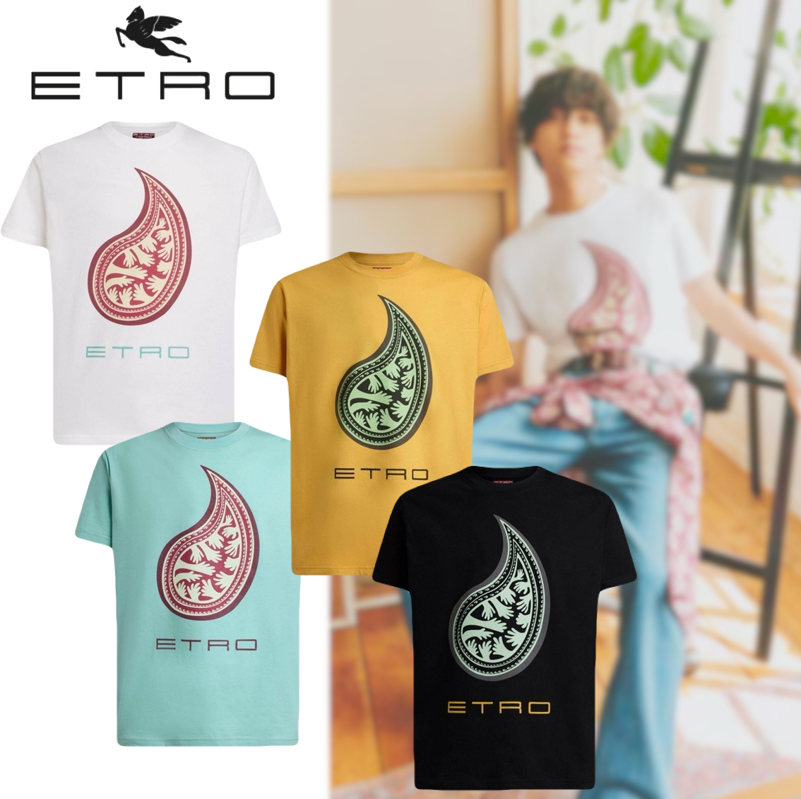 限定コラボ【King & Prince】ETRO エトロ×髙橋海人 ロゴTシャツ