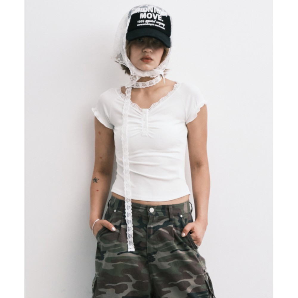 ★MIDNIGHT MOVE★ lace sc t white