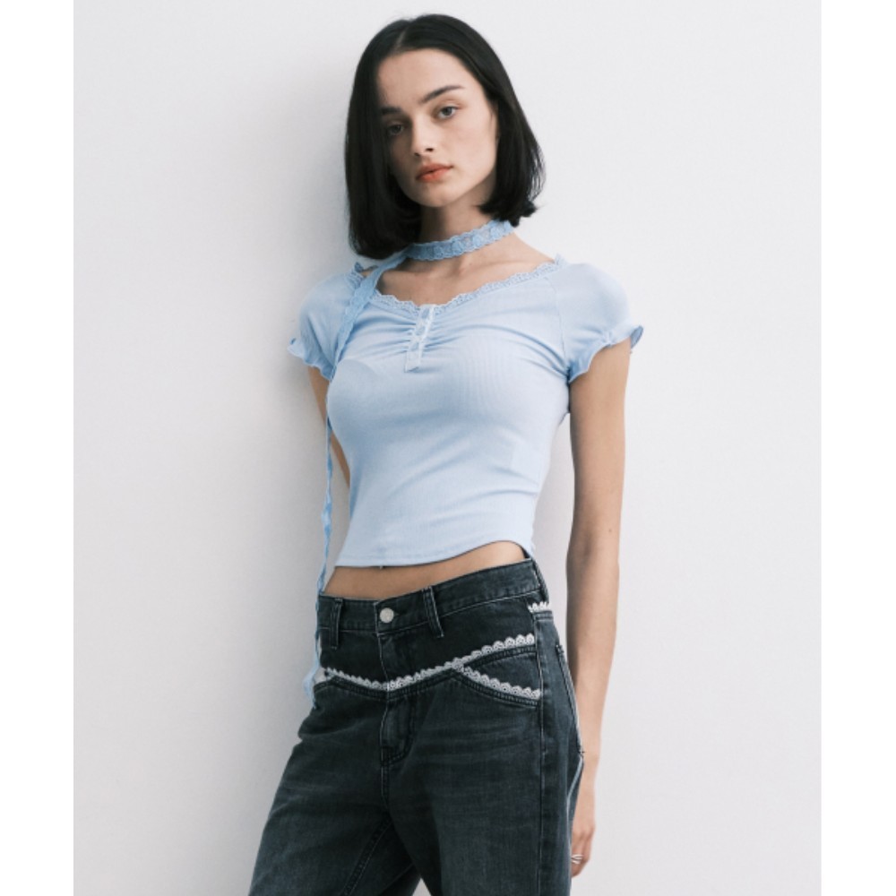 ★MIDNIGHT MOVE★ lace sc t blue