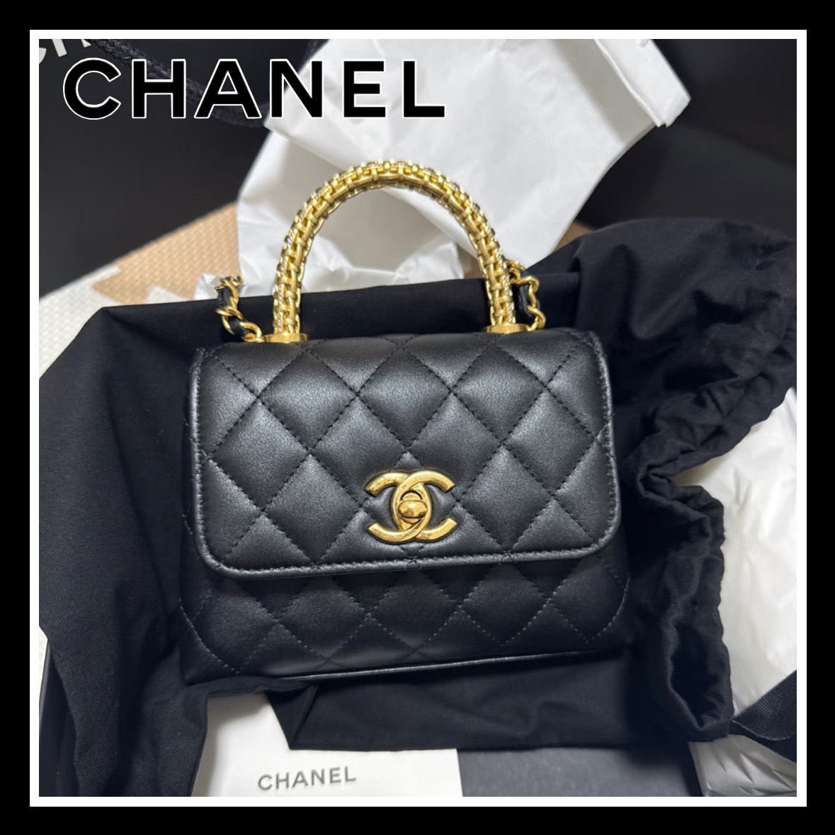 《最新作25A》CHANEL トップハンドルフラップバッグ