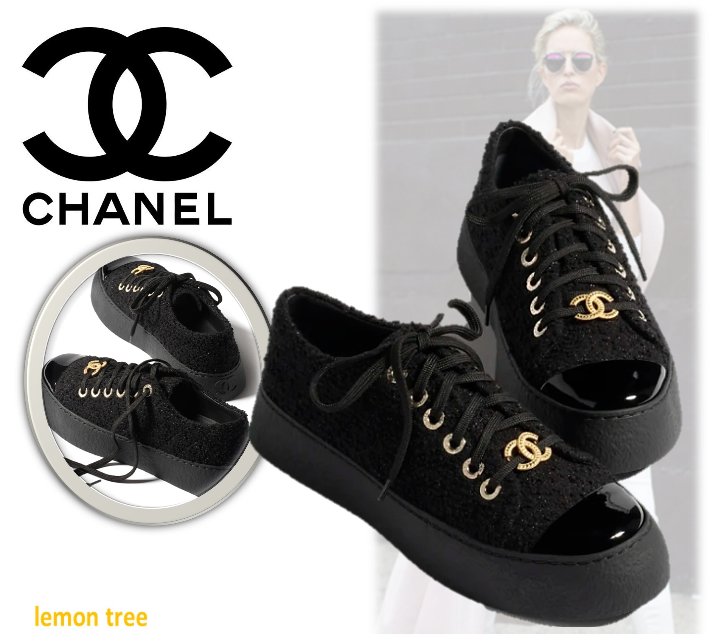 【CHANEL】Trainers スニーカー エレガント ロゴ 上品