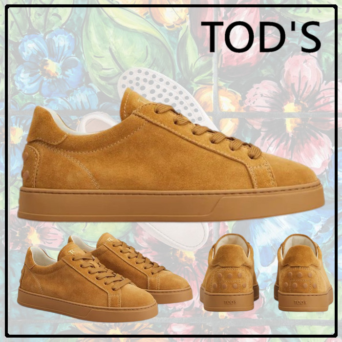 TOD'S(トッズ)◆直営買付 ロゴ ラバーぺブル スエードスニーカー