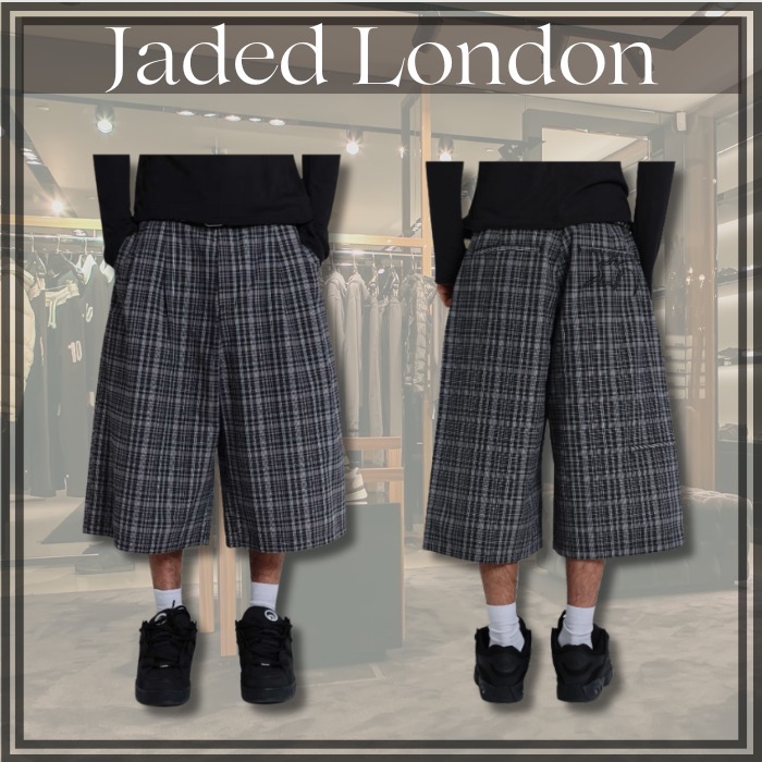 【JADED LONDON】Black Check Jumboハーフパンツオーバーサイズ