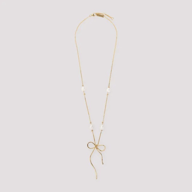 マルニ Marni Brass and Pearl Necklace