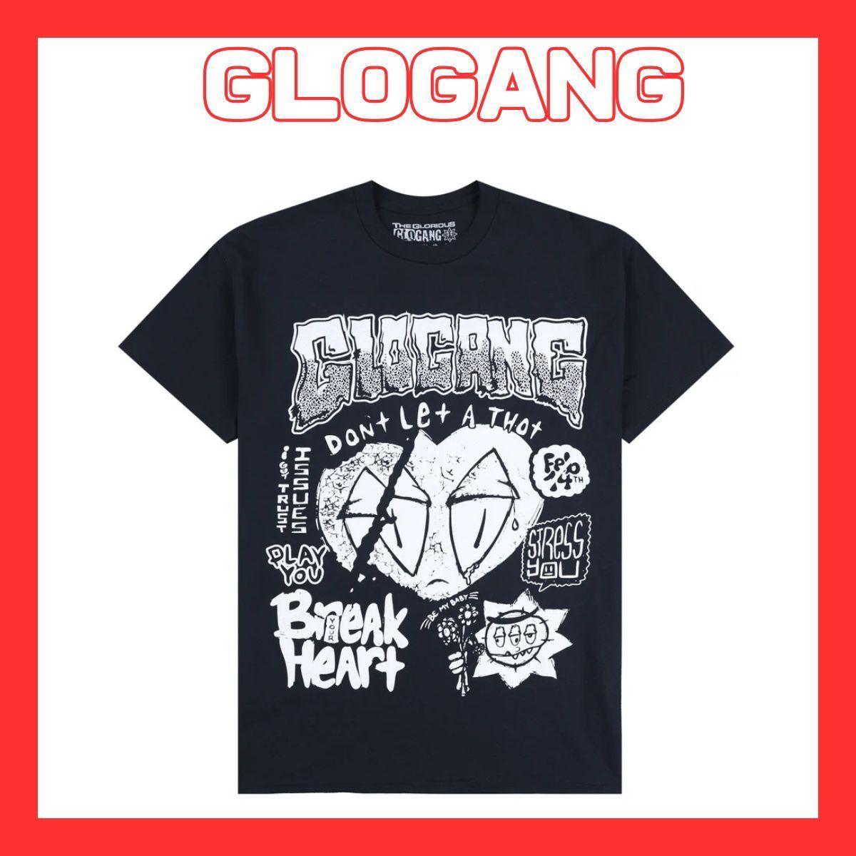 GLOGANG Tシャツ ドント レット ア ソット 暗闇で光る ブラック
