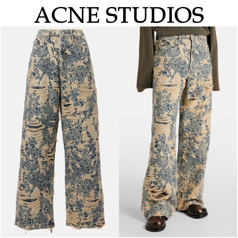 【Acne Studios】ダメージ加工ワイドレッグジーンズ
