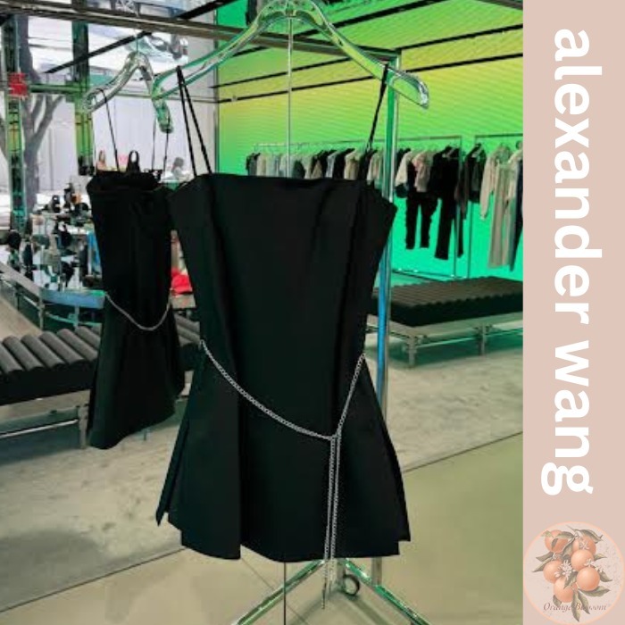 新作【alexanderwang】鍵のついたストレッチウール ミディドレス