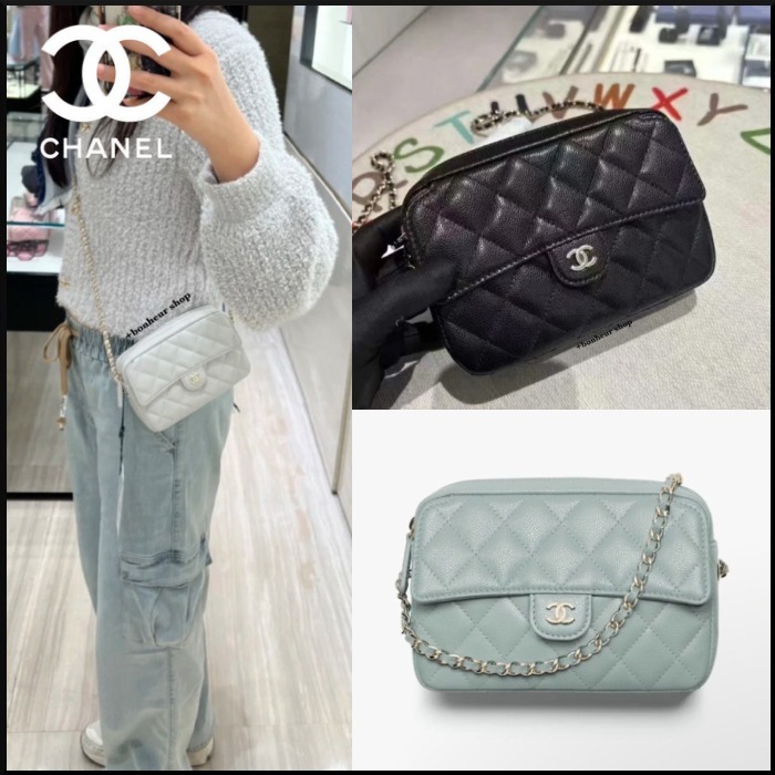 【丸みのあるデザインが上品♪】CHANEL チェーンクラッチ