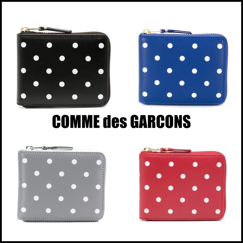 【COMME des GARCONS】レザー ドット L字ファスナー財布※送関込