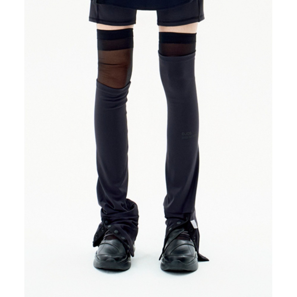 ◆ojos◆ Button Slit Leg Warmer Black 25SS-AC01-BK