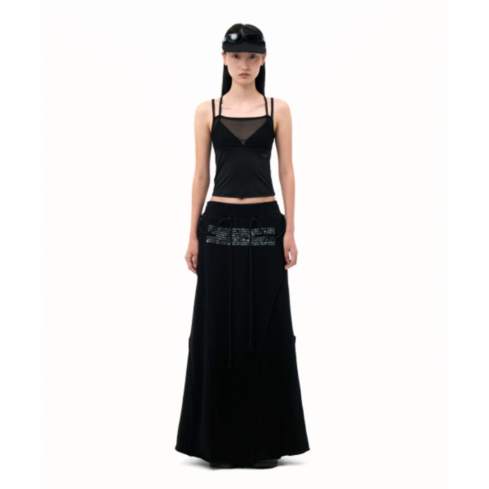 ◆ojos◆ Cutting Maxi Skirt Black 25ET-SK01-BK