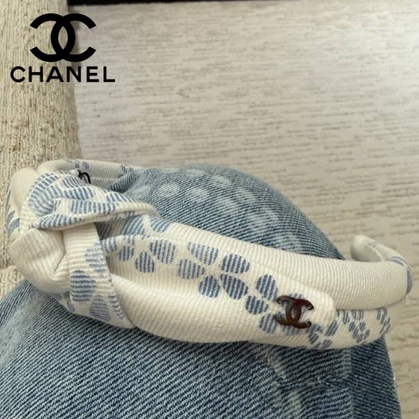 《夏らしい爽やかな花柄》CHANEL ココビーチ ヘアバンド