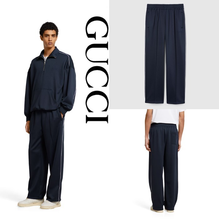 日本未入荷【GUCCI】エンボス ロゴ テクニカルジャージー パンツ
