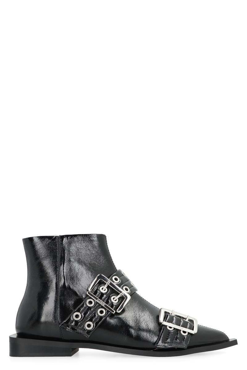 【関税＆送料込み】Ganni Faux Leather Ankle Boots