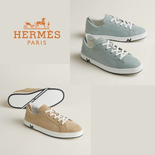 メンズ新作！！ *HERMES* Kid シンプルスエードスニーカー Hロゴ